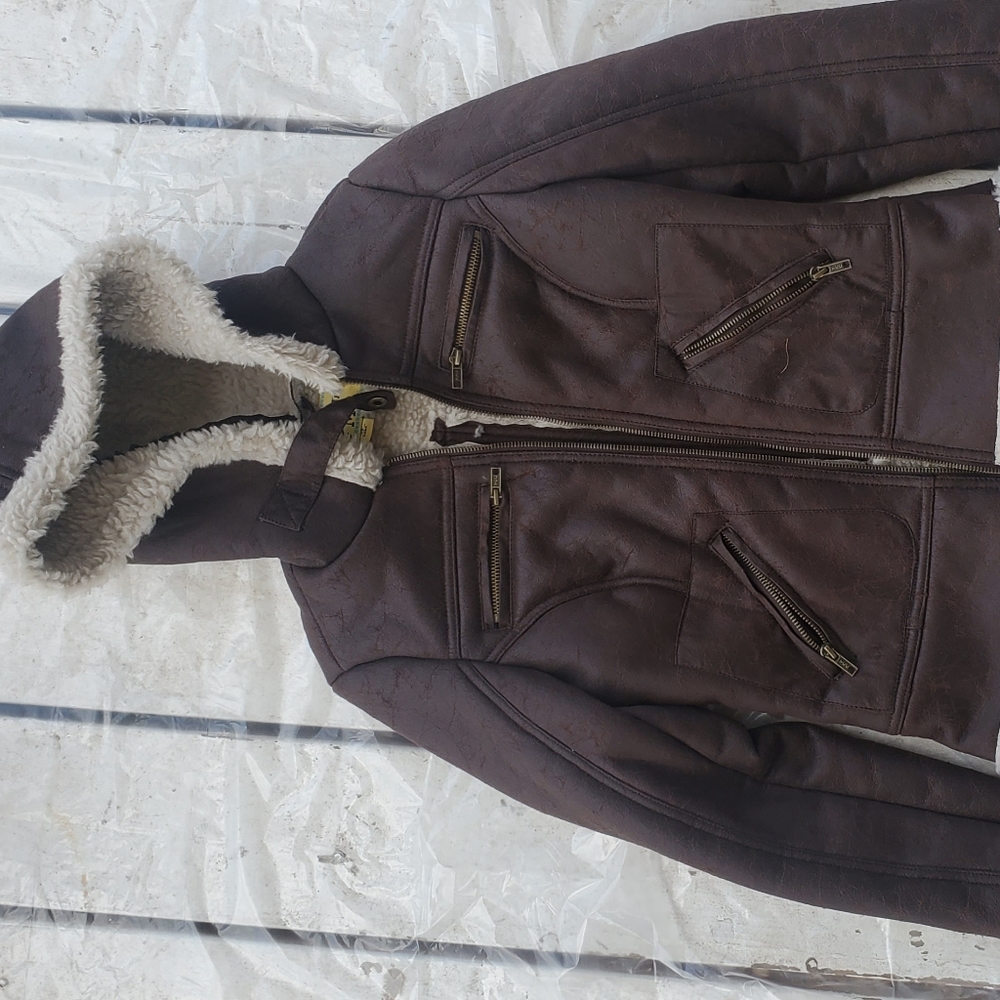 Girls Maralyn & Me suede brown jacket